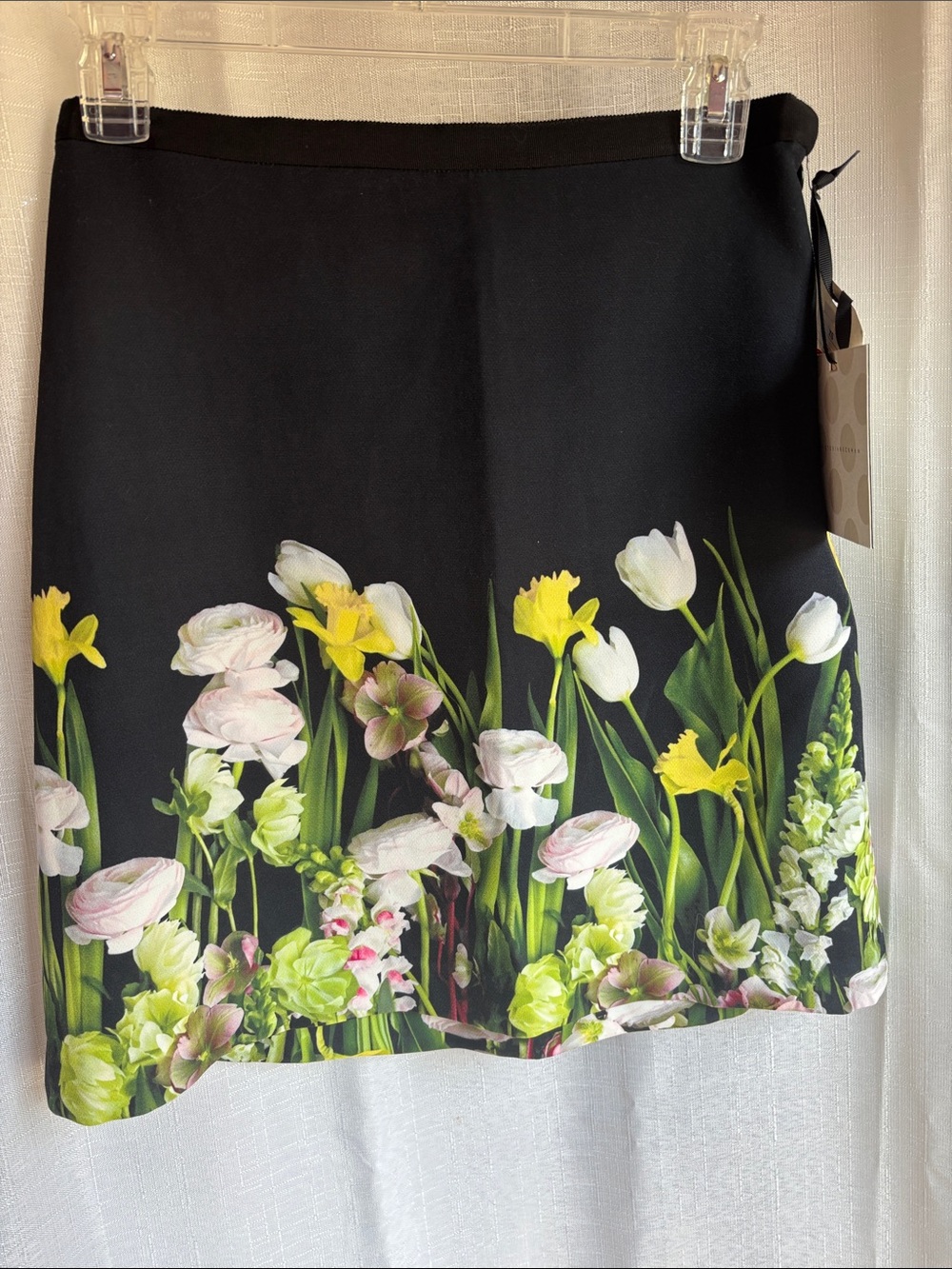 Victoria Beckham for Target Black Mini Skirt with Floral Border